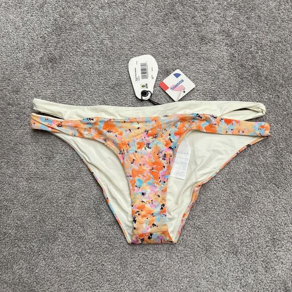 Prana Sugar Shore Bikini Bottom Womens Large Multicolor Floral Swimwear Boho NWT - Picture 1 of 11